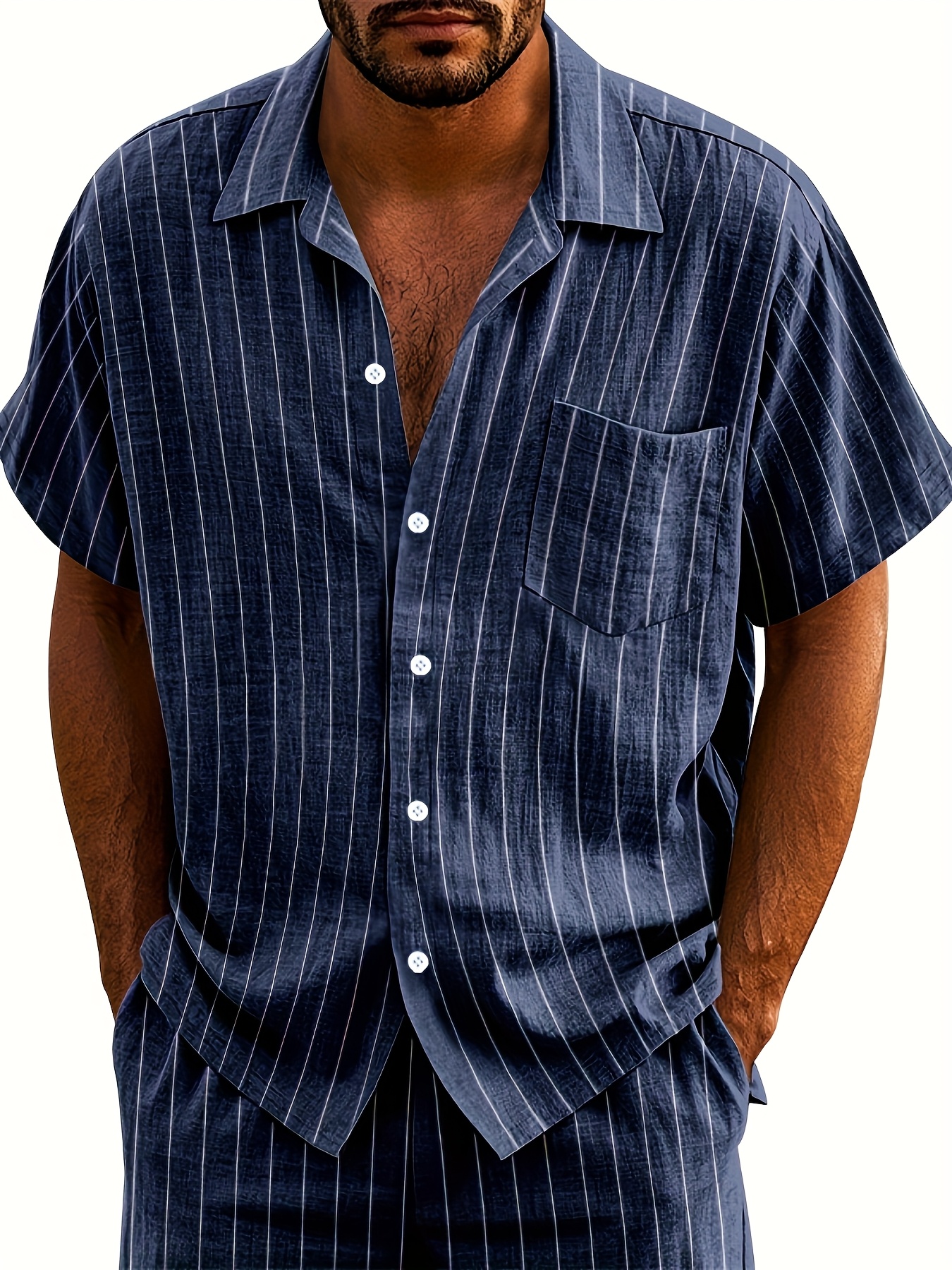 Homme Chemise Décontractée Chemisette Chemise D'été Noir Blanche Jaune Manche Courte Plein Col V Printemps Ete Hawa En Vacances Vetement Tenue P9515351