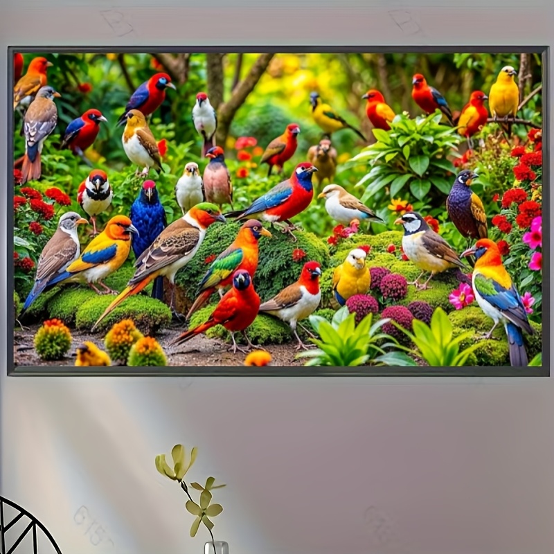 1pc latest design 40 x 70 cm 15 75 x 27 56 inches 40 x 80 cm 15 75 x 31 5 inches 50x100cm 19 7x39 4in acrylic diamond painting set colorful and diverse   and flower and bird patterns frameless handmade 5d diamond painting full