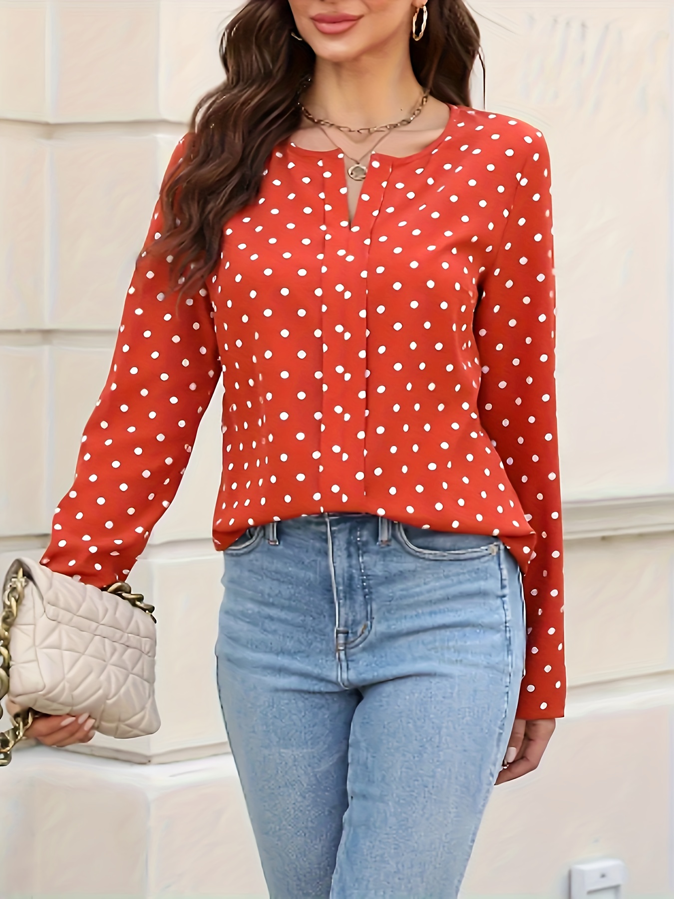 Lente Zomer Tops Dames Bloemenprint V-hals Kant Patchwork T-shirt met lange mouwen en geplooide knopen kopen vanaf een prijs van 7.55