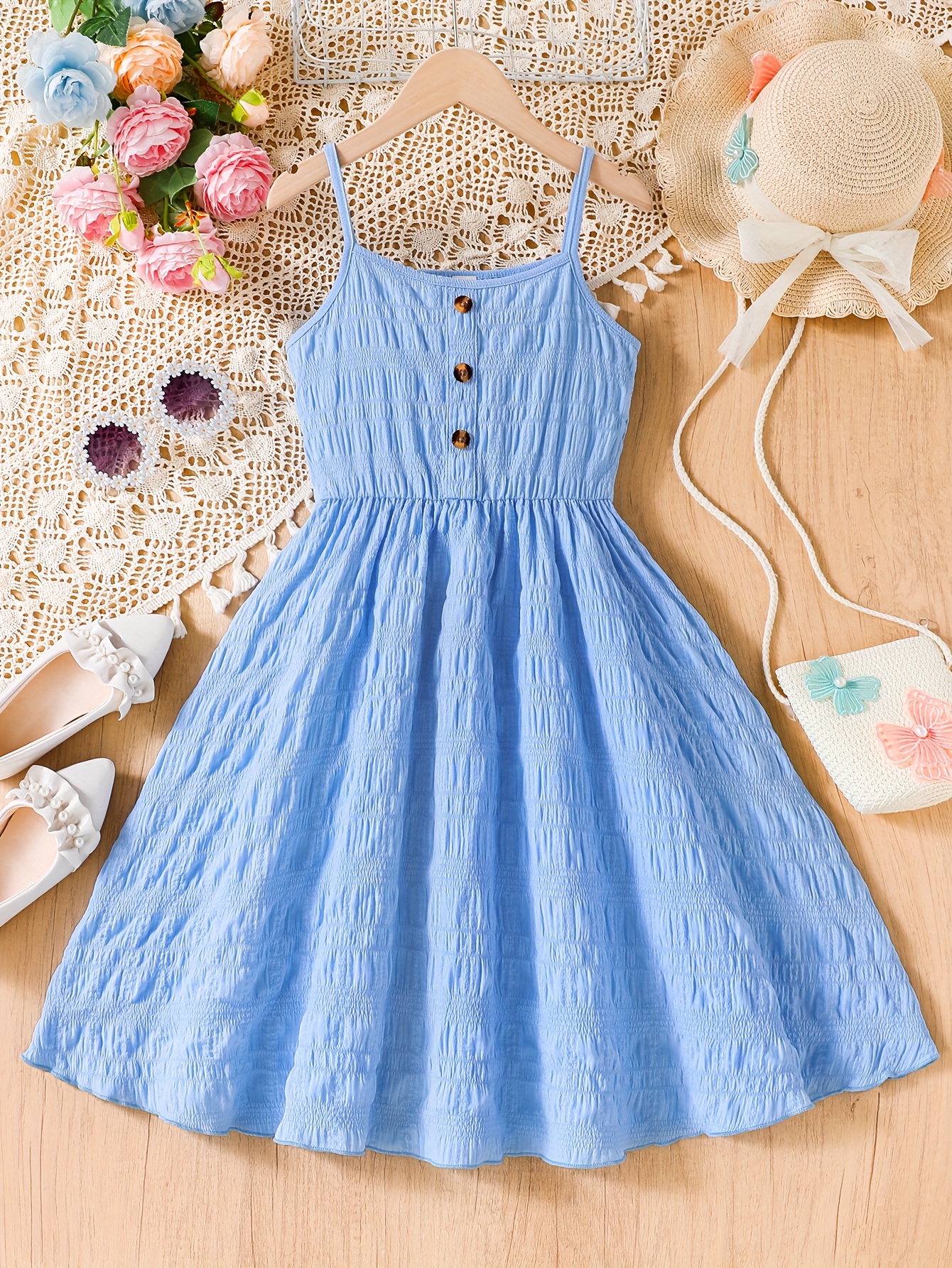 blue dress girls sold on Temu United States