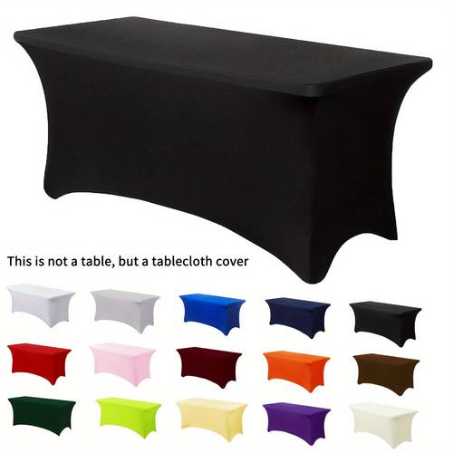1pc rectangular full coverage tablecloth polyester tablecloth wrinkle resistant and washable tablecloth elastic tablecloth suitable for indoor outdoor courtyard weddings picnics camping parties and banquets