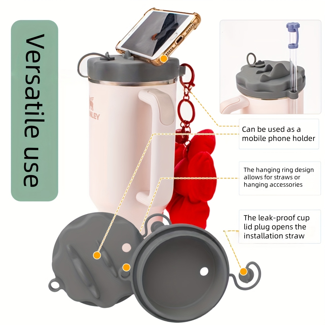 de vaso multifuncional de silicona para teléfono de 40oz Detalles del producto 0