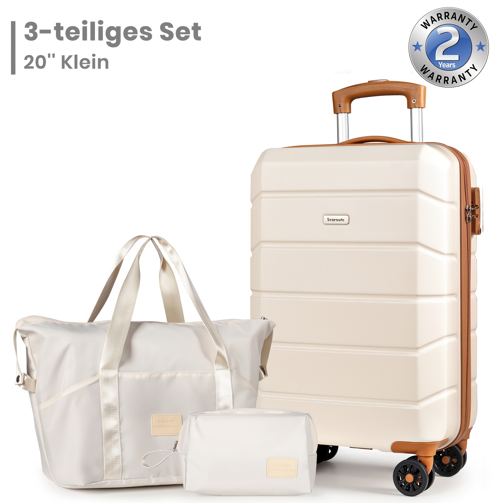 20 Inch Luggage Sets Of 3pcs, Lightweight Carry On, Abs Hard Shell With 4 Spinner Wheels