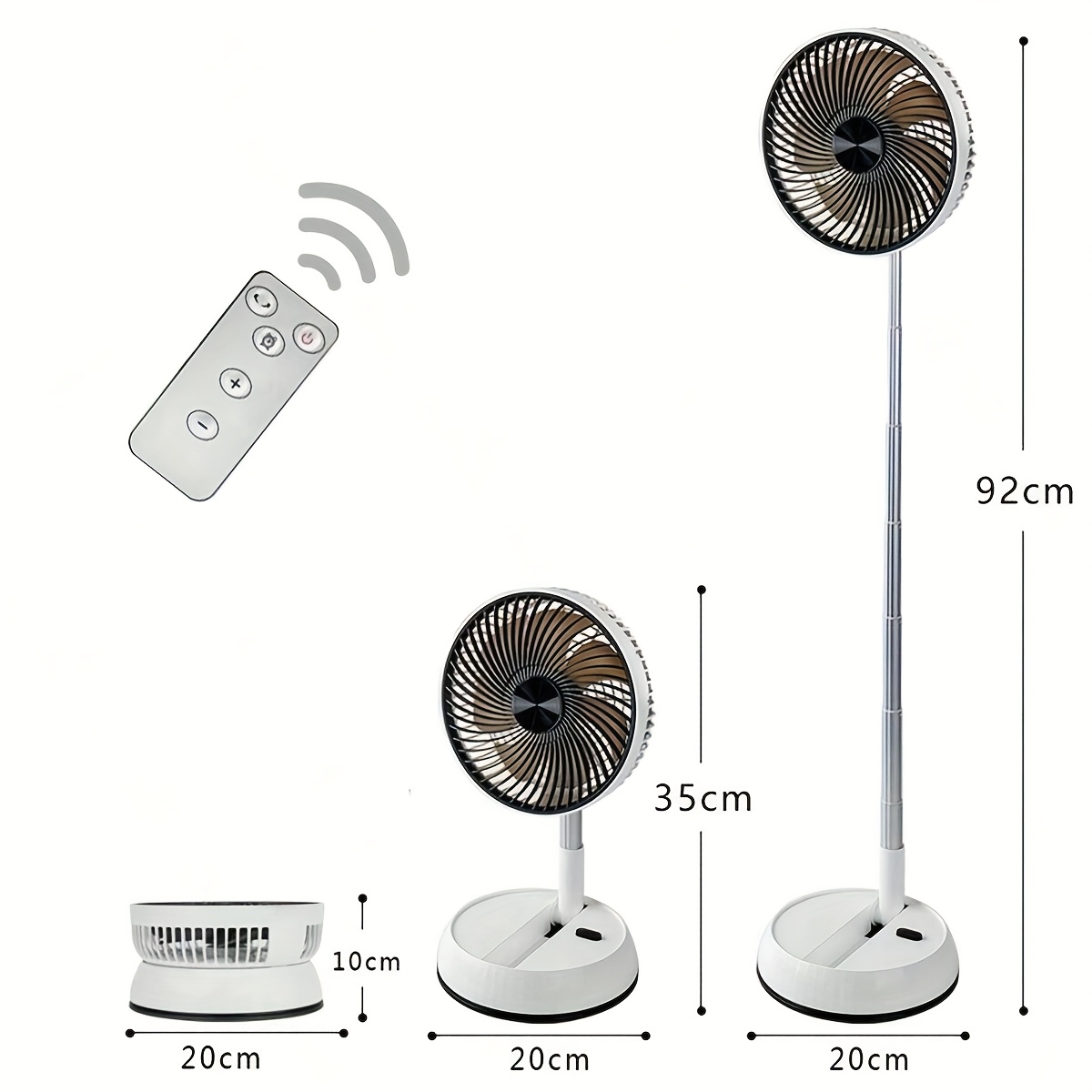 7200Mah Retractable And Rotating Table Fan, USB Charging, with Timer Function, Remote Control, Three-Speed Adjustment, Suitable for Indoor And Outdoor Use, Easy to Carry, a Must-Have for Holidays