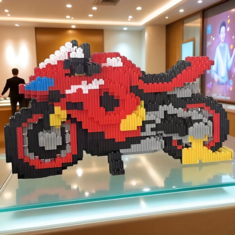 Red   Motorcycle Model Building Blocks - 1800pcs, Educational DIY   Toy for Parent-Child Interaction Gift,   Decor, Desktop Accessory, Toys, Halloween Present, Christmas Presents, Birthday gift, Couple s present, New Year’s gifts, Girlfriend presents, Vehicle Design, Festive Decor, Durable Construction, Detailed Assembly, Interactive Puzzle, Couples Gift