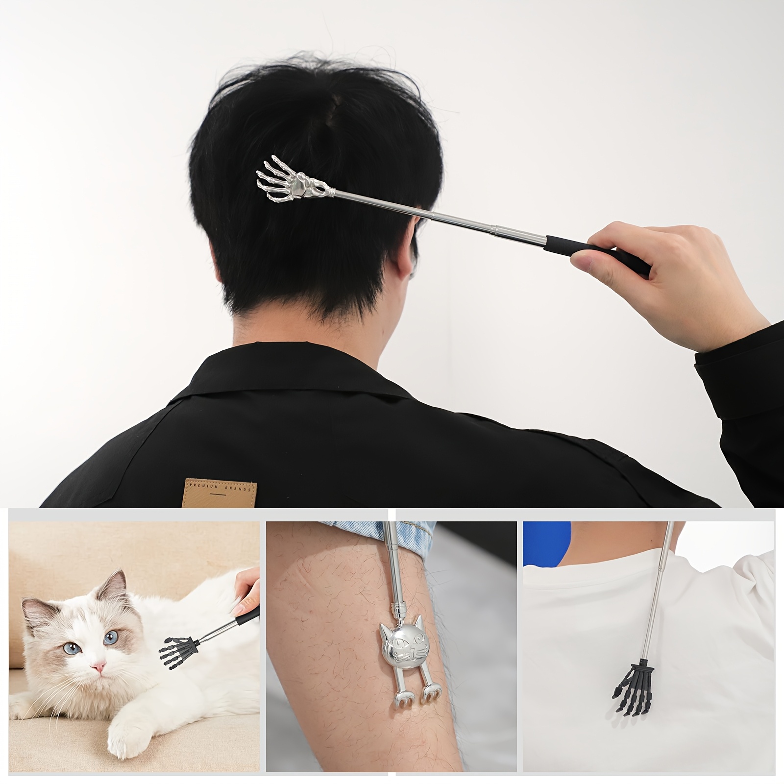 4pcs different back scratcher for men women extendable back massager tool with rubber handles ideal christmas gift Product details 2