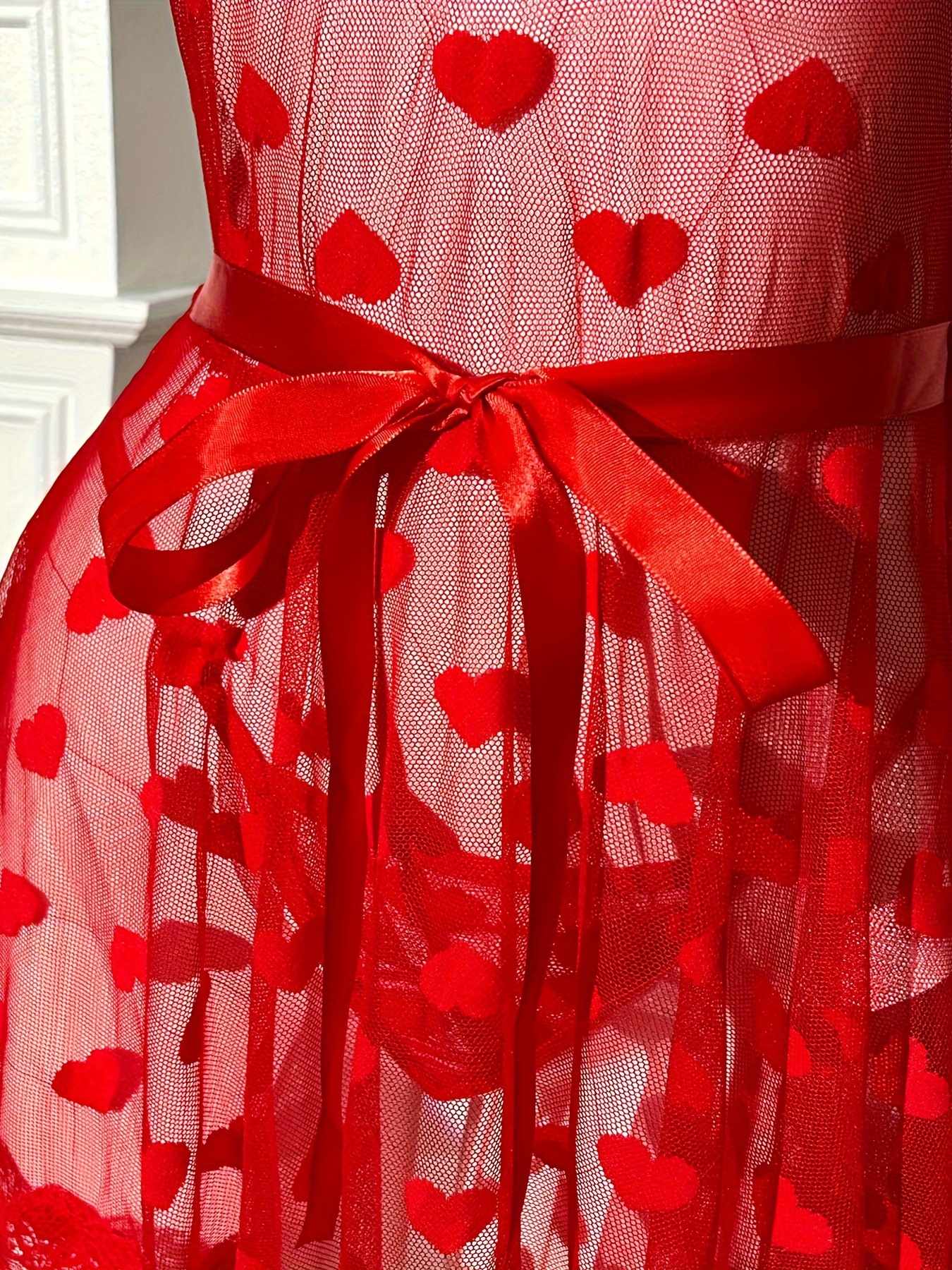 Red Heart Lace Lingerie Dress With Thong * Lingerie For Women, Women's *  Lingerie & Underwear