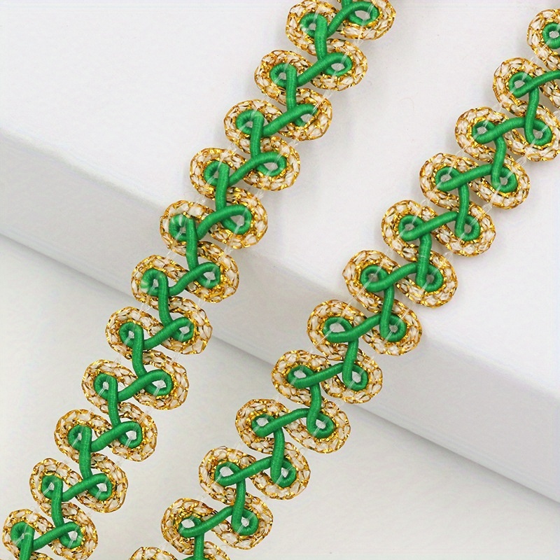 E-shop 5 Yards kleiner Duft Gold- und Silberwurm-Spitzenbesatz für Kleidungsdekoration, Heringsschwanzmuster, Vorhangzubehör, Boxverzierungen und