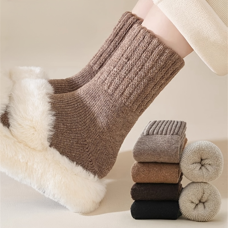 pairs womens calf thermal socks terrycloth fleece Temu South