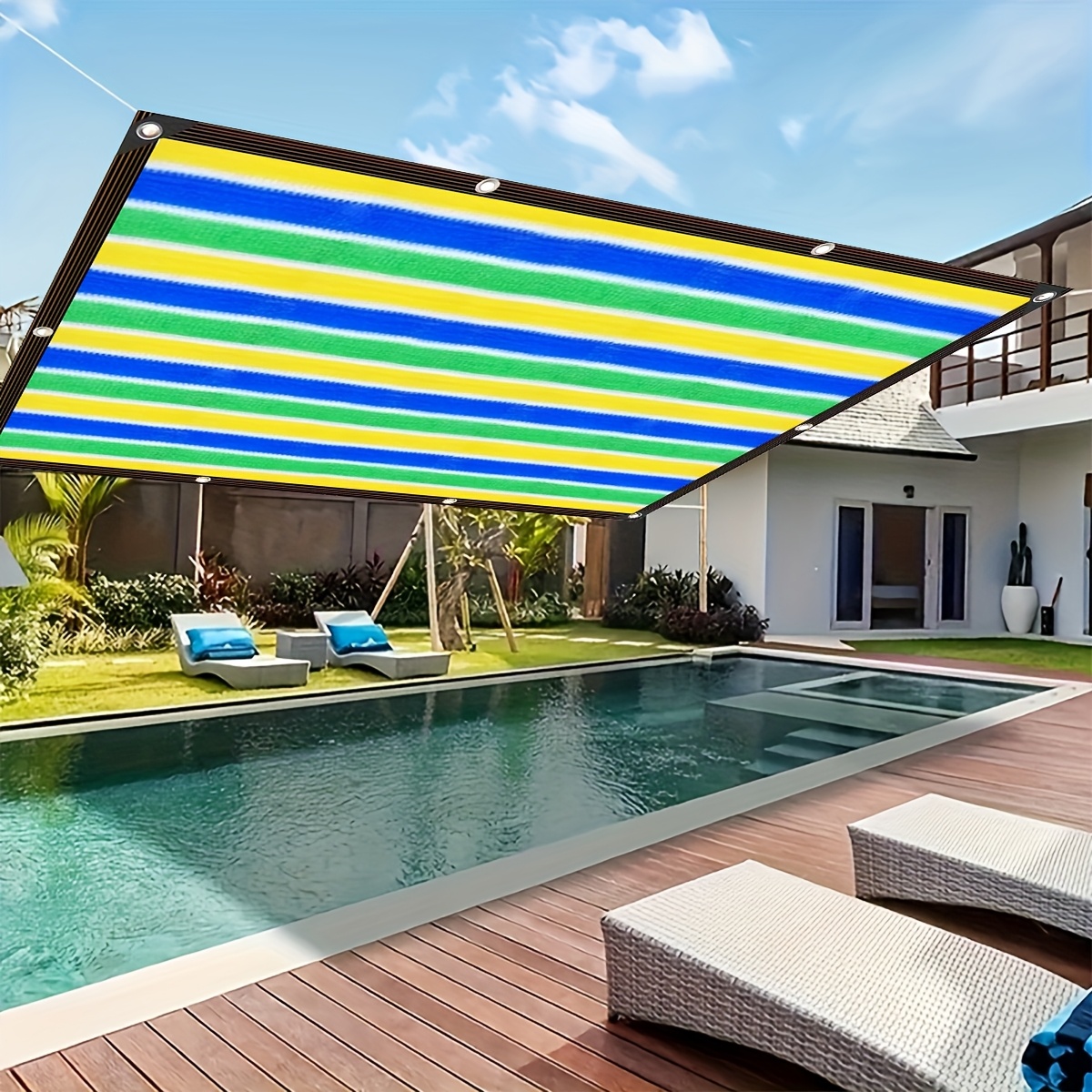 [Beach Sunshade] Colorful Outdoor Beach Windbreak, Sunshade Cloth | Suitable for Beaches, Pavilions, Swimming Pools, and Holiday Gifts