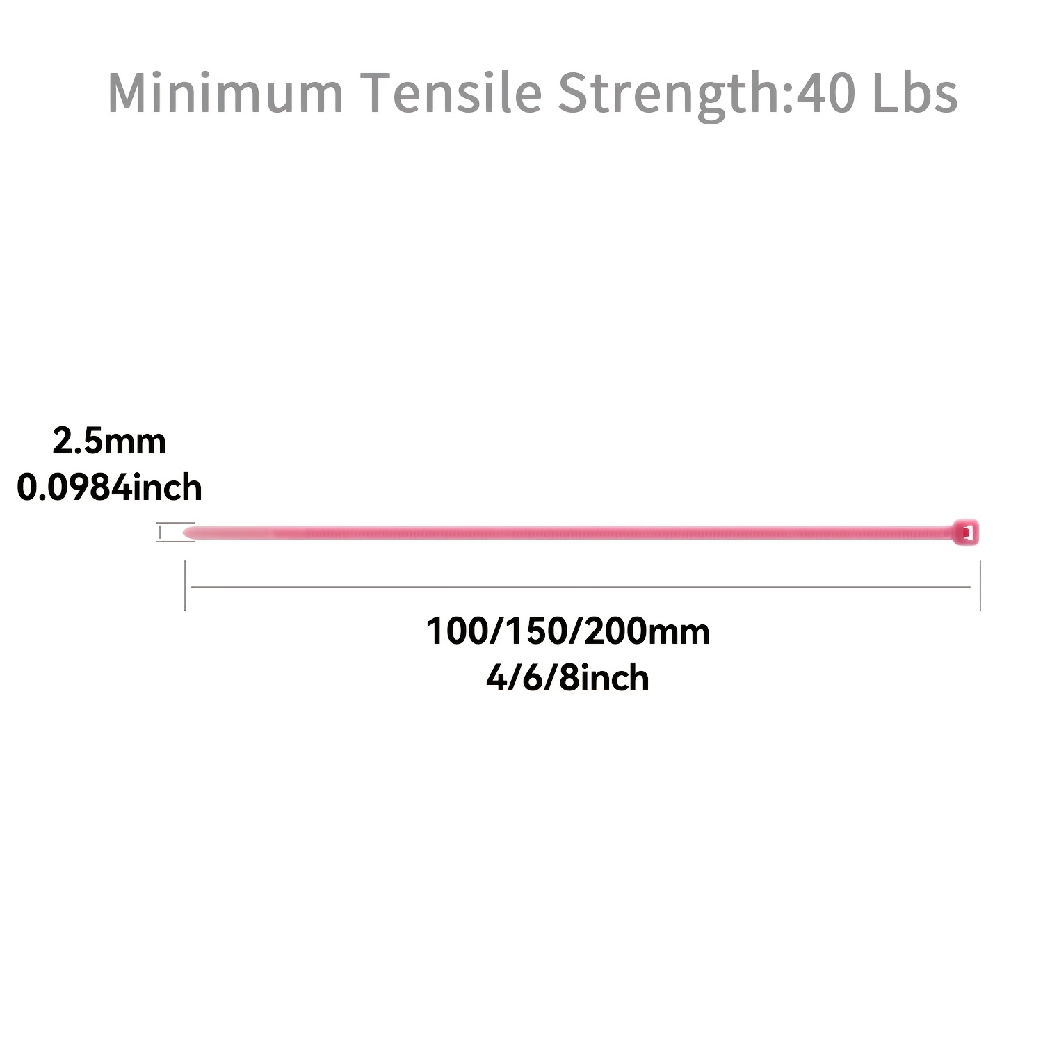 TEMU 100-pack Pink Cable Ties | Durable, Waterproof, Cold Resistant, For Cable Management , Clubs, , Indoor & Outdoor Use | Brand: Cnzoye