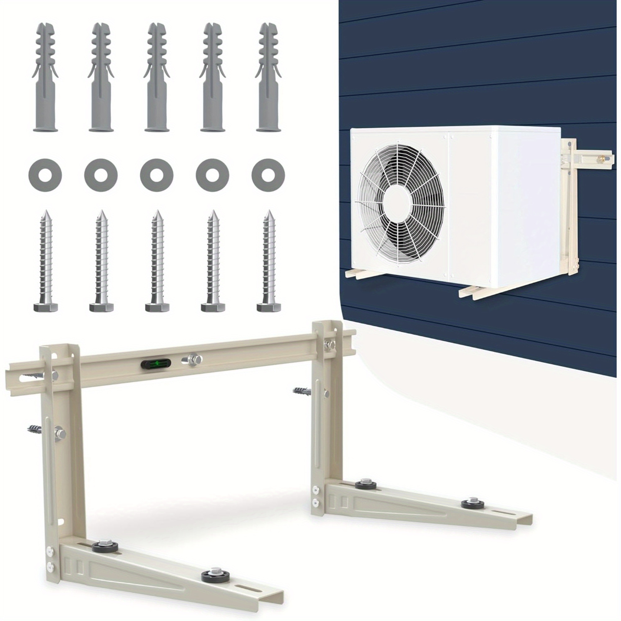 TEMU Mini Split Wall Mounting Bracket Outdoor, For 7000-12000 Btu Universal Ductless Air Conditioners, Heat Pumps, Heavy-duty Mini Split Ac Mount, Foldable Mini Split Bracket Max 400 Lb Capacity