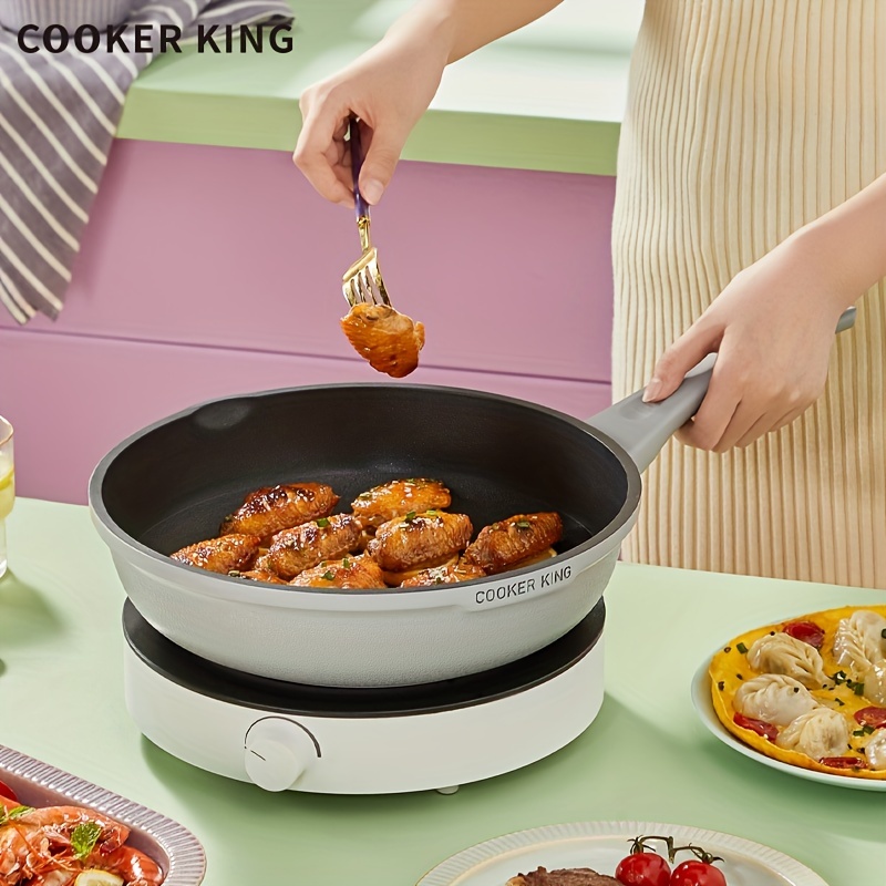 

Cooker King, 1pc, Non-stick Frying Pan, 11.02in/28cm, With Glass Lid, Non-toxic, Ptfe & Pfoa Free, Heat-resistant Handle, Induction Ready, Compatible With All Cooktops