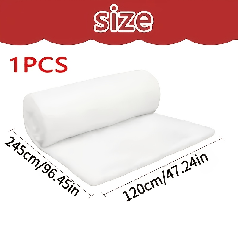 TEMU 1pc Extra Large White Fluffy Artificial Snow Roll - 120cm*245cm/47.24in*96.45in, Realistic Snow Covering, Suitable For Christmas Trees, Winter