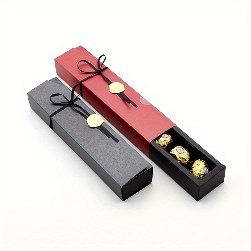 

Boîte Cadeau de Bonbons Chocolat 5pcs 6pcs avec Séparateurs pour Mariage, Saint-Valentin, Fête d'Anniversaire et Noir