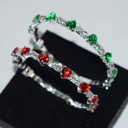 item picture 1pc two tone heart shaped imitation zirconia womens bracelet with style suitable for daily banquets and parties to wear jewelry
