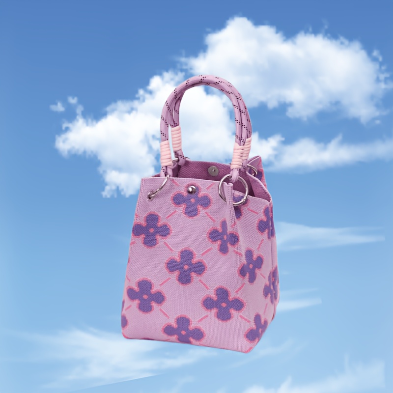 TEMU Bolso de Moda para Mujer, Bolso Cuadrado Pequeño, Bolso Tote. Ideal para Compras, y Viajes. Guarda Teléfono, Llaves y Artículos Pequeños