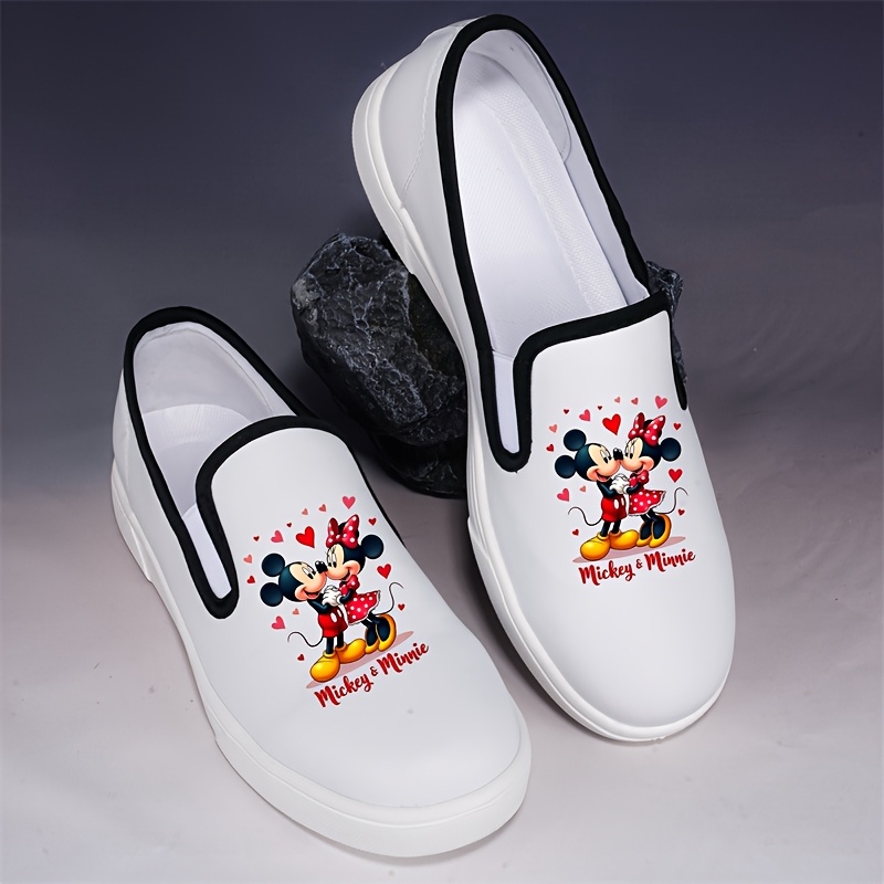 mouse loafers cute cartoon print comfortable flat slip on shoes for walking camping and outdoor activities perfect gift for family   casual loafers stylish loafers lightweight footwear details 0