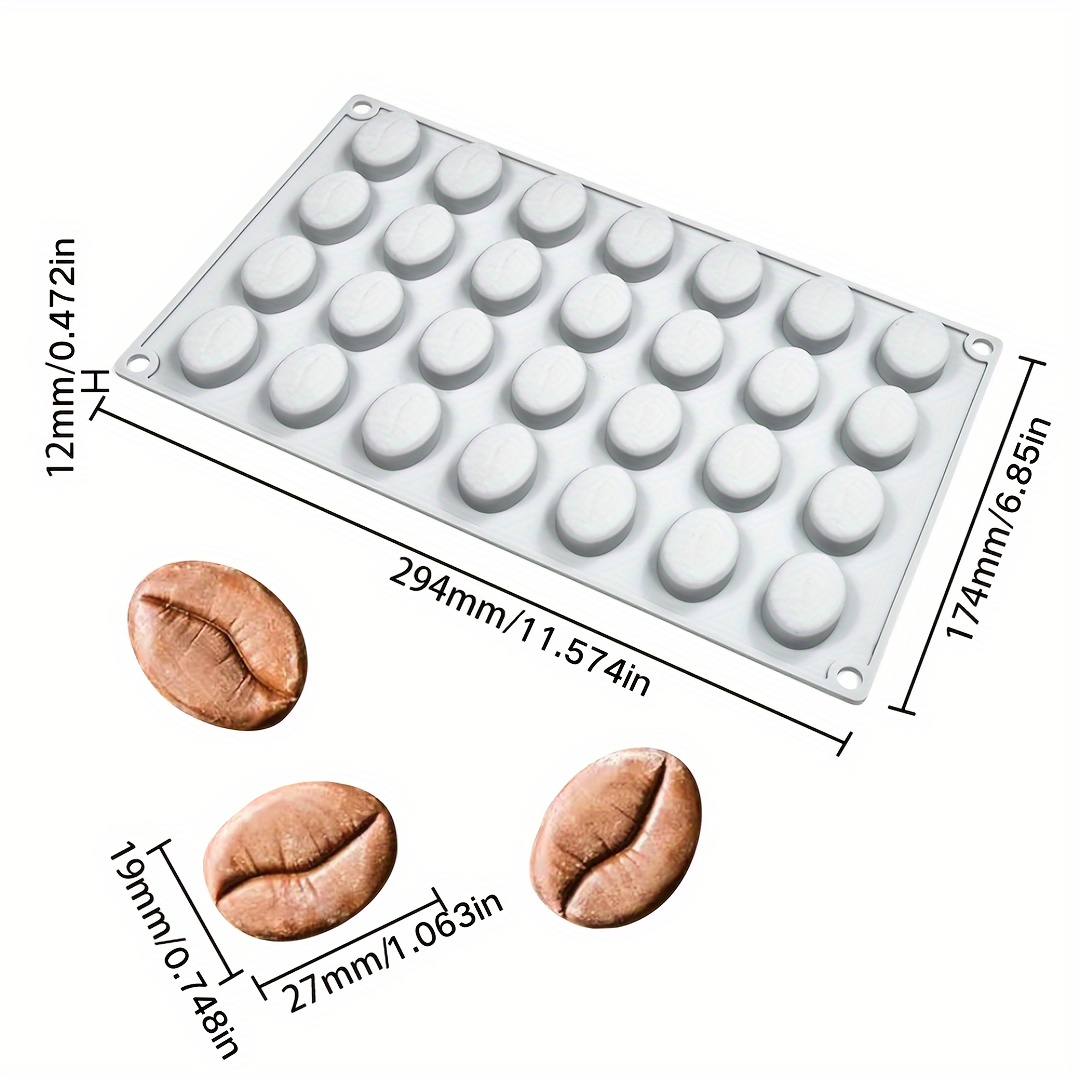 TEMU Silicone Coffee Bean Mold For Chocolate, Fondant, , Dessert, Plaster Aromatherapy - Multipurpose Baking Supplies For Kitchen Diy Crafting -