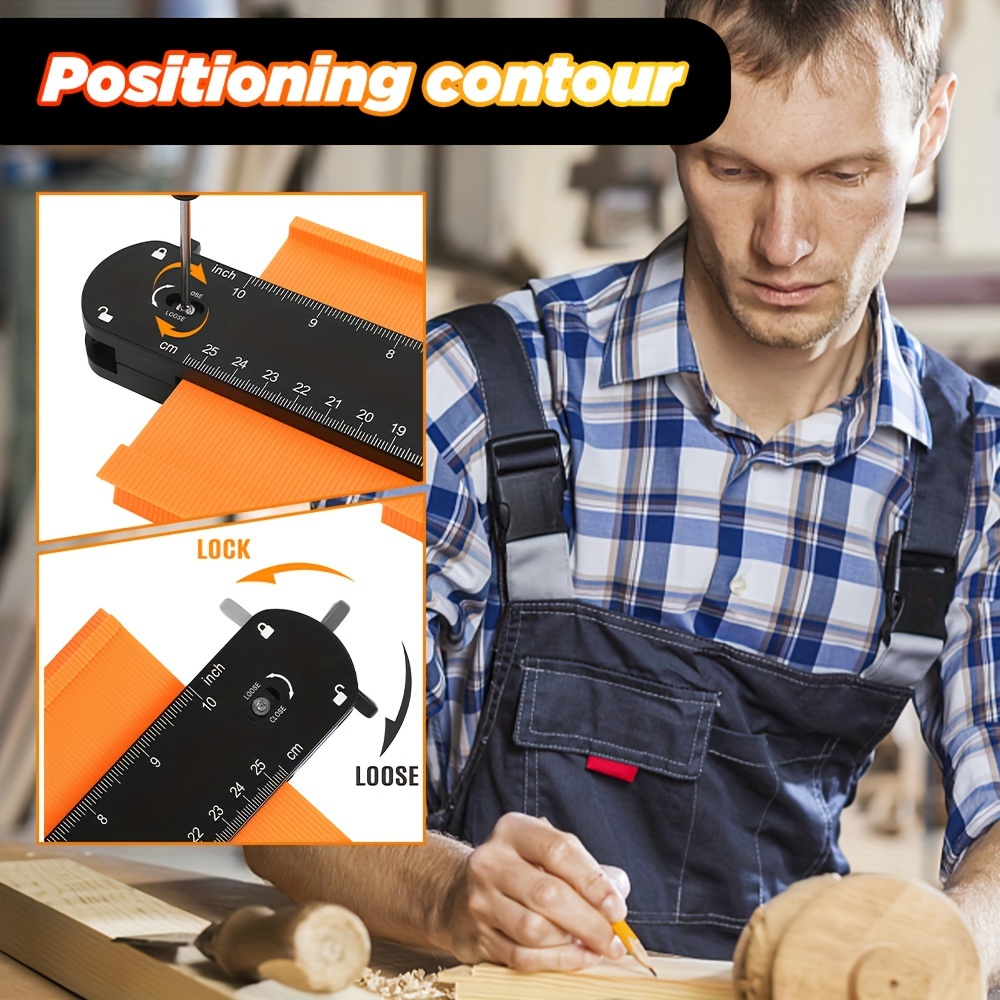  contour gauge profile tool shape duplicator with lock flooring measuring tools for woodworking fathers day birthday and christmas gifts for men husband anniversary gifts best gifts for valentines day details 1