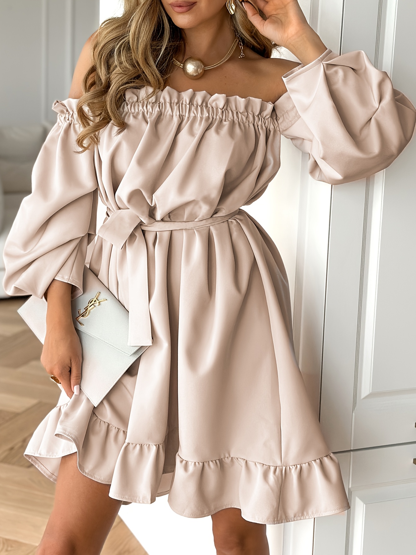 chinese dress ladies White Lace Cross Tie Back Dress– UsTrendy main image 0