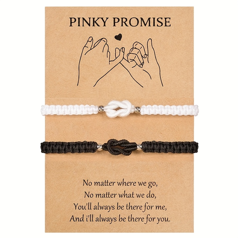 Image of 2 Hand- Love Knot Bracelets For Couples, Perfect As Friendship Gifts For , Suitable For Anniversaries, Birthdays, Christmas, And Great For Parents, , Graduation Celebrations, Back-to-school Occasions