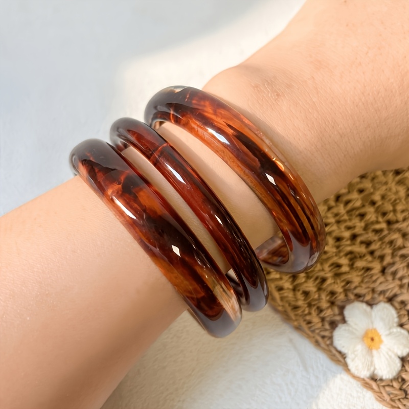 3pc Bohemian Vintage Non-Metallic Bracelet Set