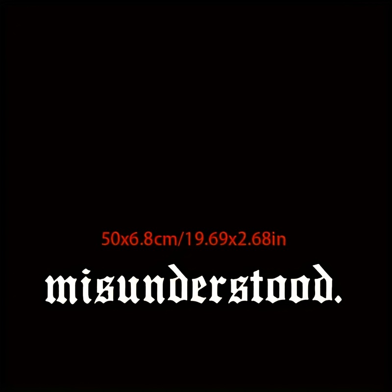 Image of 1 Bmisunderstood Vinyl Car Decal - Stylish Black Lettering, Waterproof, Matte, Self-adhesive Windshield Banner, Suitable For Sports Cars, Etc