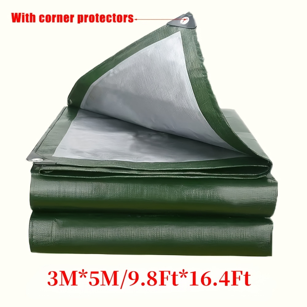 TEMU Vandham 1pc Heavy-duty Pe Tarpaulin, Waterproof Outdoor Cover, 12 Mil Thick Durable Protective Sheet For Car Covering, Yard Protection, Camping