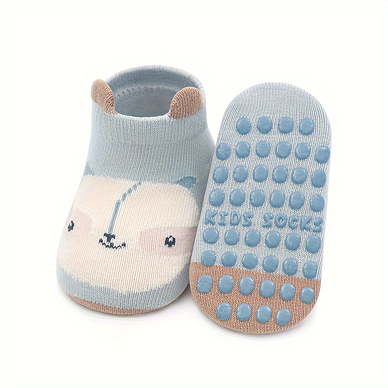 1 Pair Baby Socks with Cute Cartoon Animal Designs - Non-Slip, Breathable & Comfortable Infant Socks for 0-3 Years, Soft Fabric, All-Season Wear, Hand Wash Only, Baby Socks, Infant Footwear, Playful Sock Patterns, Durable Sock Material