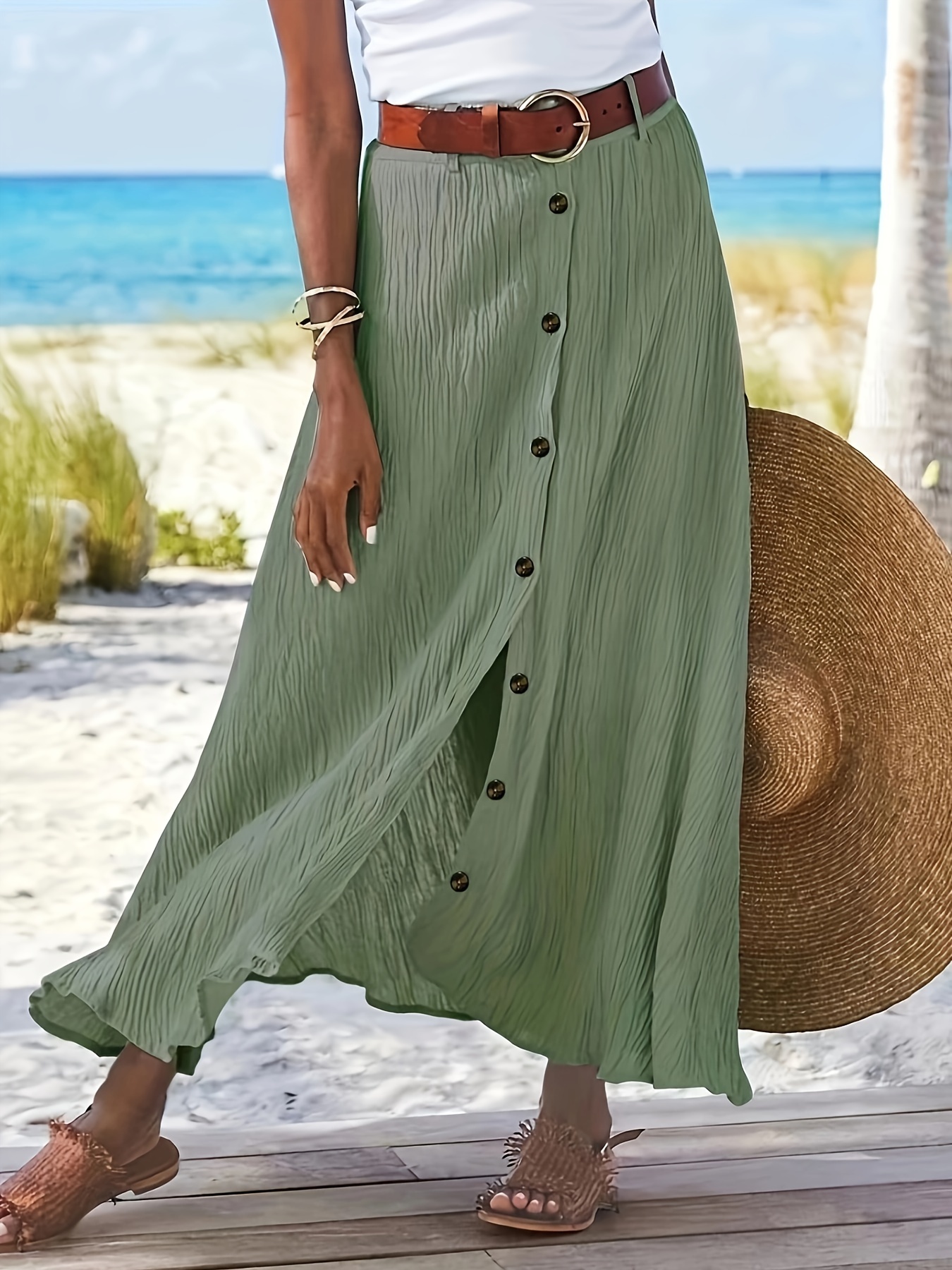 womens elegant semi sheer midi skirt side Temu United Kingdom