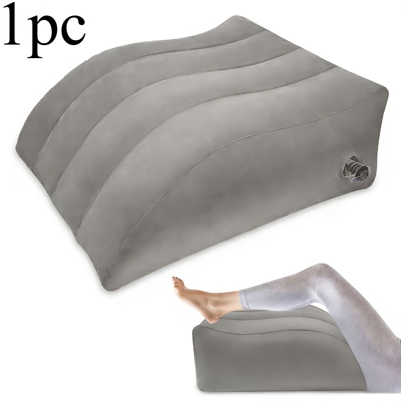 Image of 1pc Lightweight Portable Inflatable Wedge Pillow, Quickly Inflated And Deflated - Suitable For Sleeping, Leg Raising, Bed Use, Travel And Camping - Inflatable Pillow Products Inflatable Pillows.
