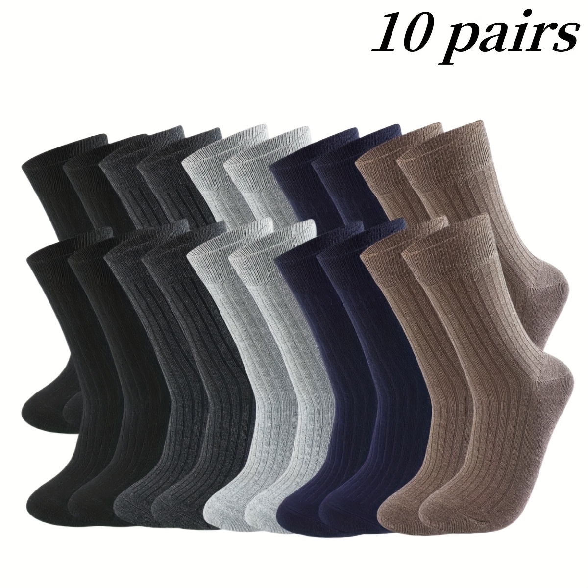 TEMU 5 Paires de Chaussettes Homme , Absorbantes et Respirantes, Adaptées à Toutes , Chaussettes Bureau, Chaussettes Sport, Chaussettes Unisexe