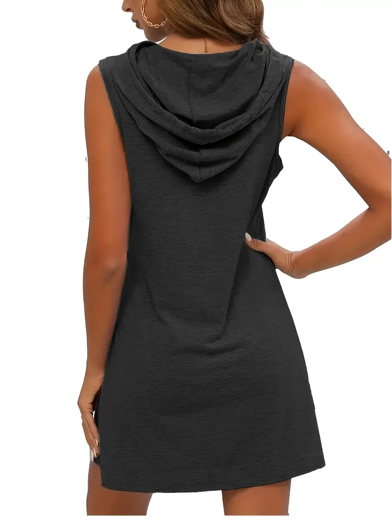 meerdelige set dames kleurrijk vest met capuchonjurk details 2