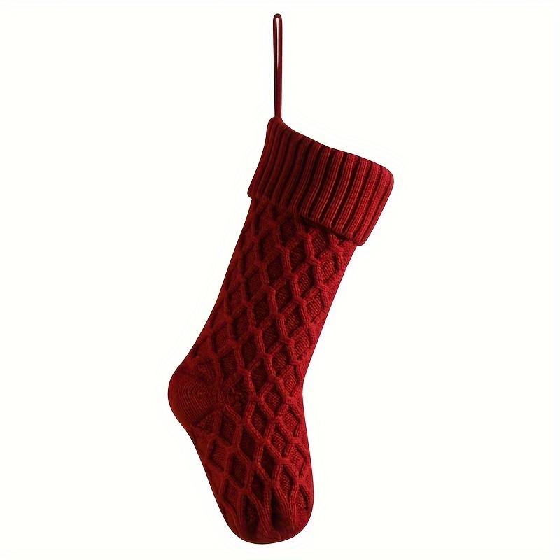 TEMU Personalized Knitted Stockings, Embroidered Christmas Stocking, Christmas Gifts, Holiday Stockings, Monogram Family Stockings, Name Stockings