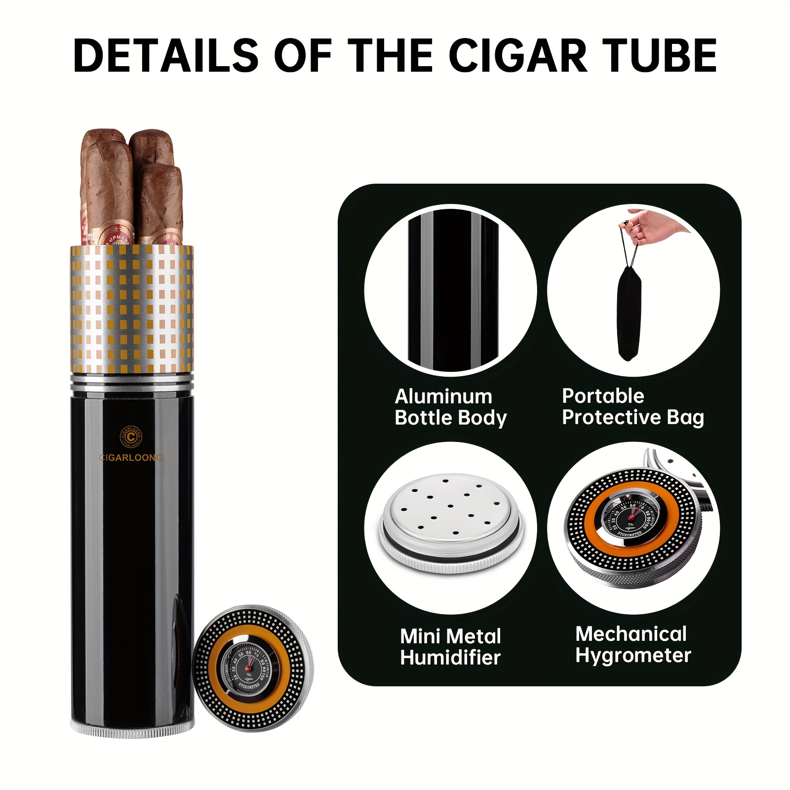 WRITWAA 2x Zigarrenbefeuchter Für Humidor - Tragbare Feuchtigkeitskontrolle Für Zuhause & Reisen