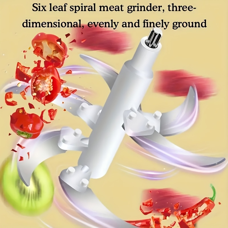 meat grinder, vegetable grinder, electric household noodle machine, cooking machine, one  , 5-blade, stainless steel cup, multifunctional, can mix garlic paste, meat filling,   food, fruit puree Product details 1
