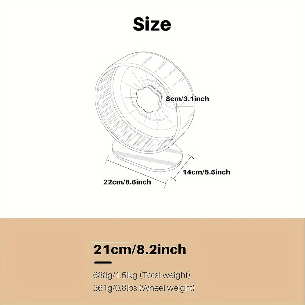 Super Silent Hamster Wheel, 8.5 Inches Small Animal