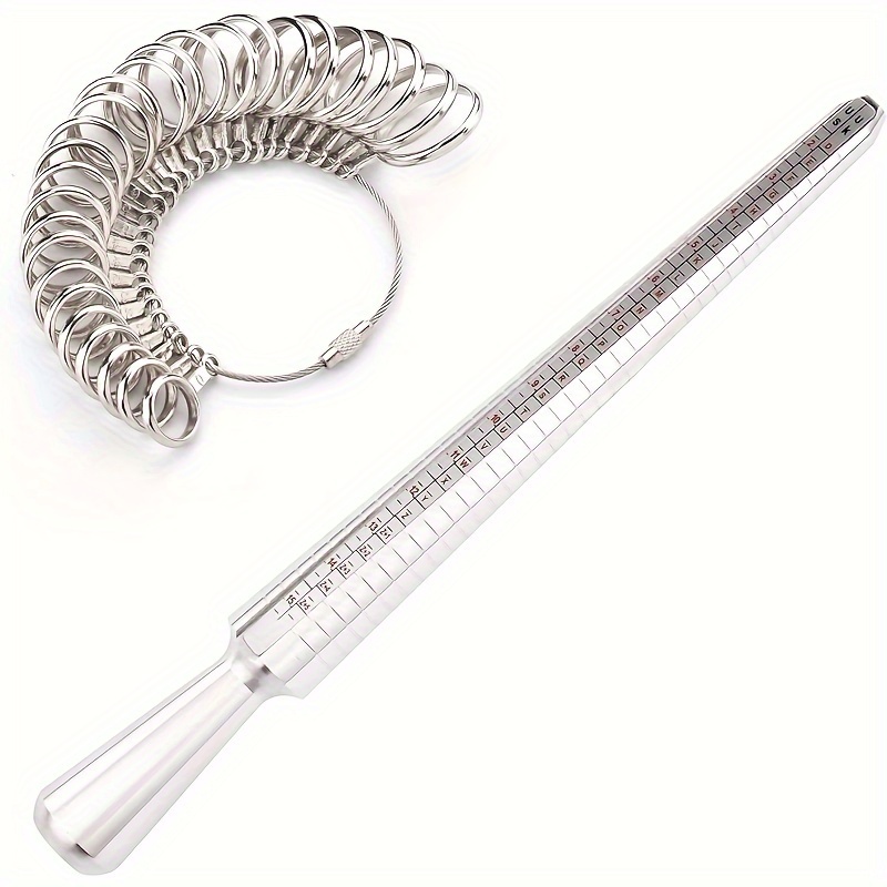 

27pcs Professional Ring Sizer Kit - Metal Measuring Tool Set With Coiled & Gauge, Us/eu Sizes 1-13, Essential For Jewelry Sizing, Ring Sizer Measuring Tool