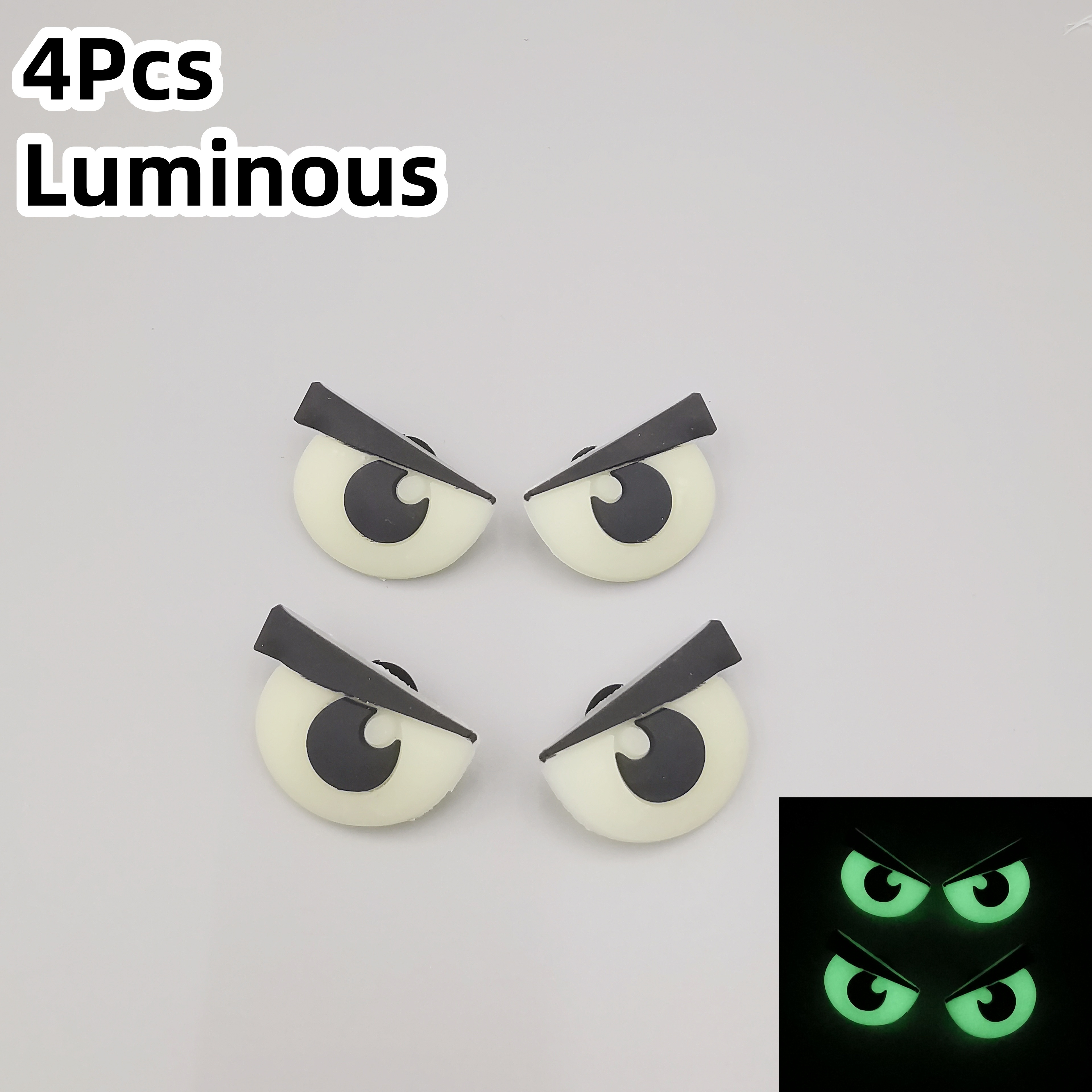 4pcs -the-dark Cartoon Eyes Set - Cute & Cool Pvc Shoe Charms, Perfect For Diy Decorations & Gifts