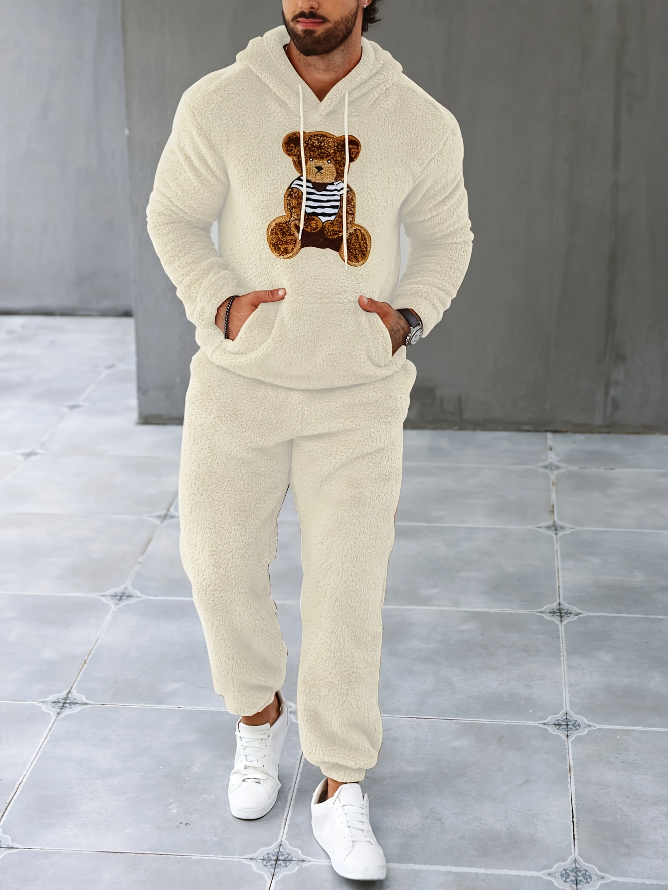 トップス THREE BOUCLE BEAR HOODIE ADLV Three Boucle Bear Black Hoodie | Senikersku