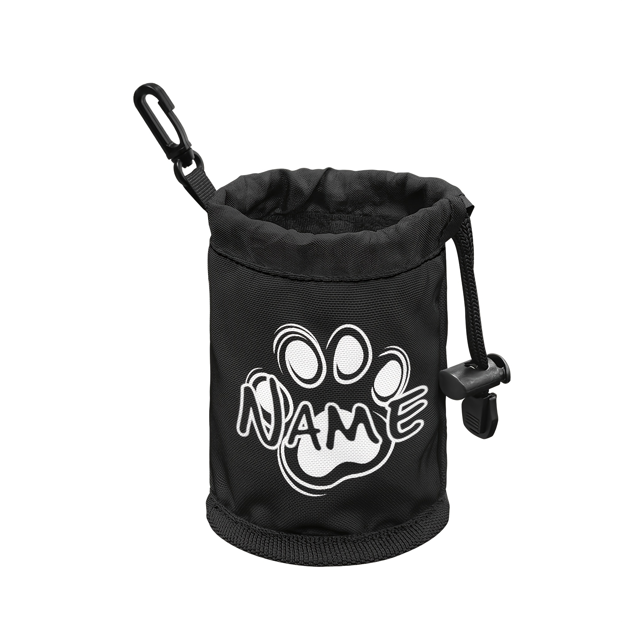 TEMU 1pc Personalized Dog & Training Pouch With Name/text - Paw Print Treat Bag, Drawstring & Closure, Portable Pet Training Aid For Dogs Cats - Gift