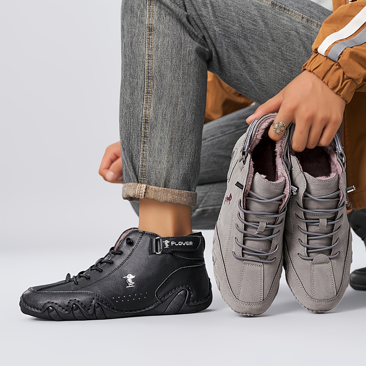 Men's Autumn Winter Outdoor Casual Hiking Boots, Warm Fashion Shoes