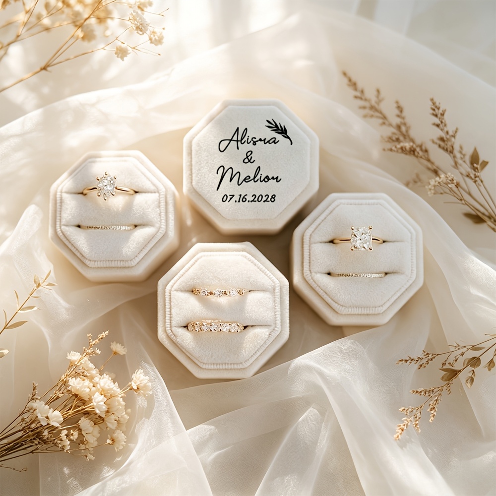 Luxury Custom Engravable Octagonal Ring Box