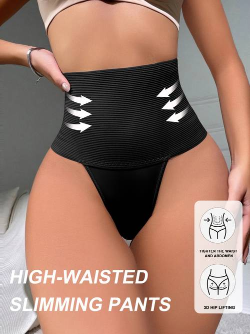 1pc womens high waisted tummy control underwear adjustable black shaping panties with compression waistband breathable low hip hugging fit for postpartum and daily wear no bulk hand washable