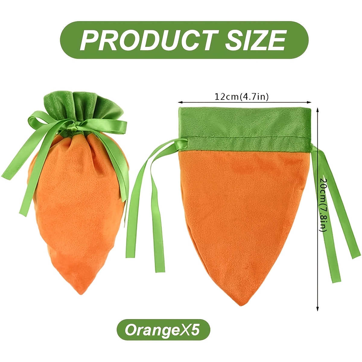 5pcs Easter Carrot Gift Bags, Gift Packaging For Holiday Presents And Storage, Gift Decoration