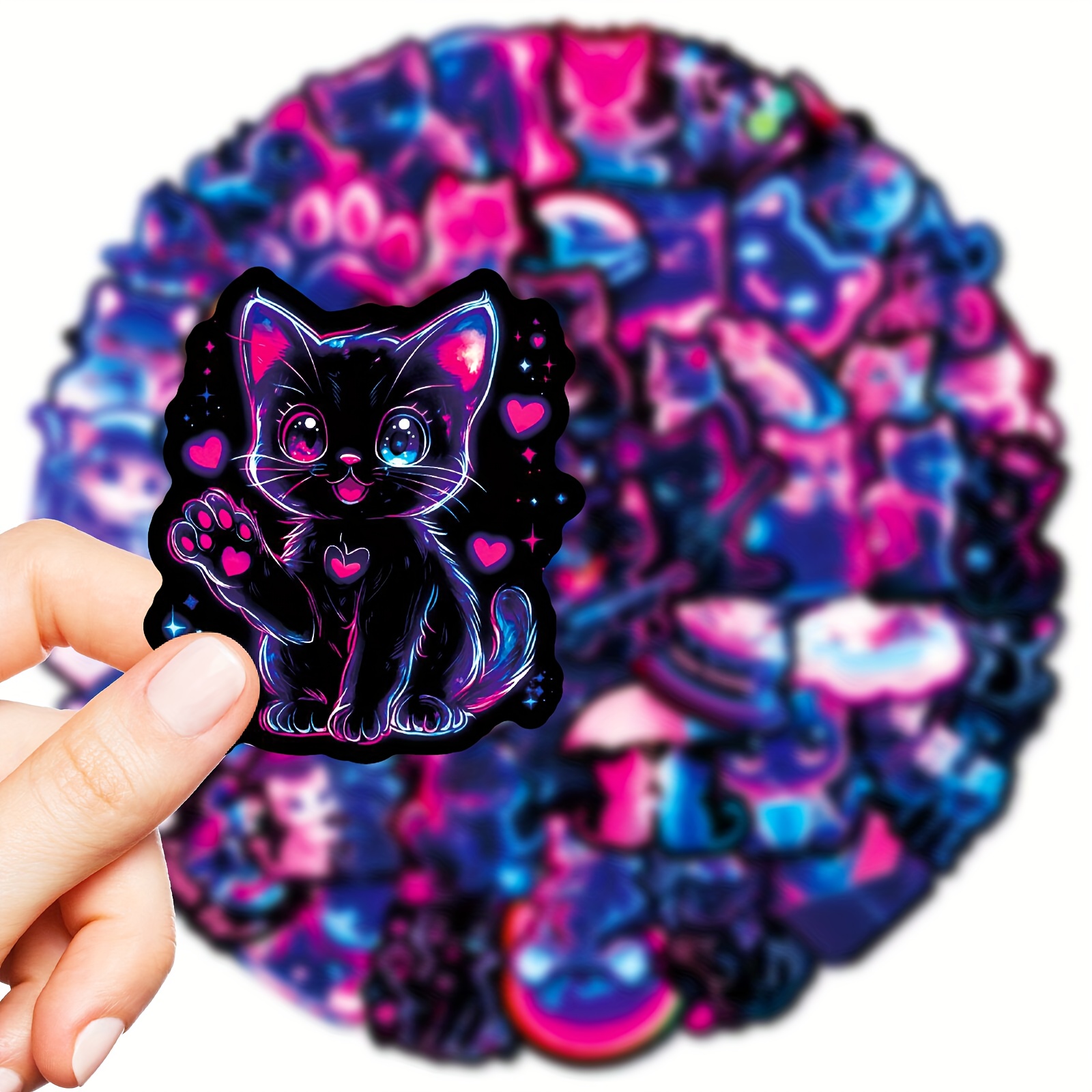 Image of 56 New Stylish Stickers, Cute And Colorful, Perfect For Decoration On Guitars, Water Bottles, Refrigerators, Notebooks, And Tablets