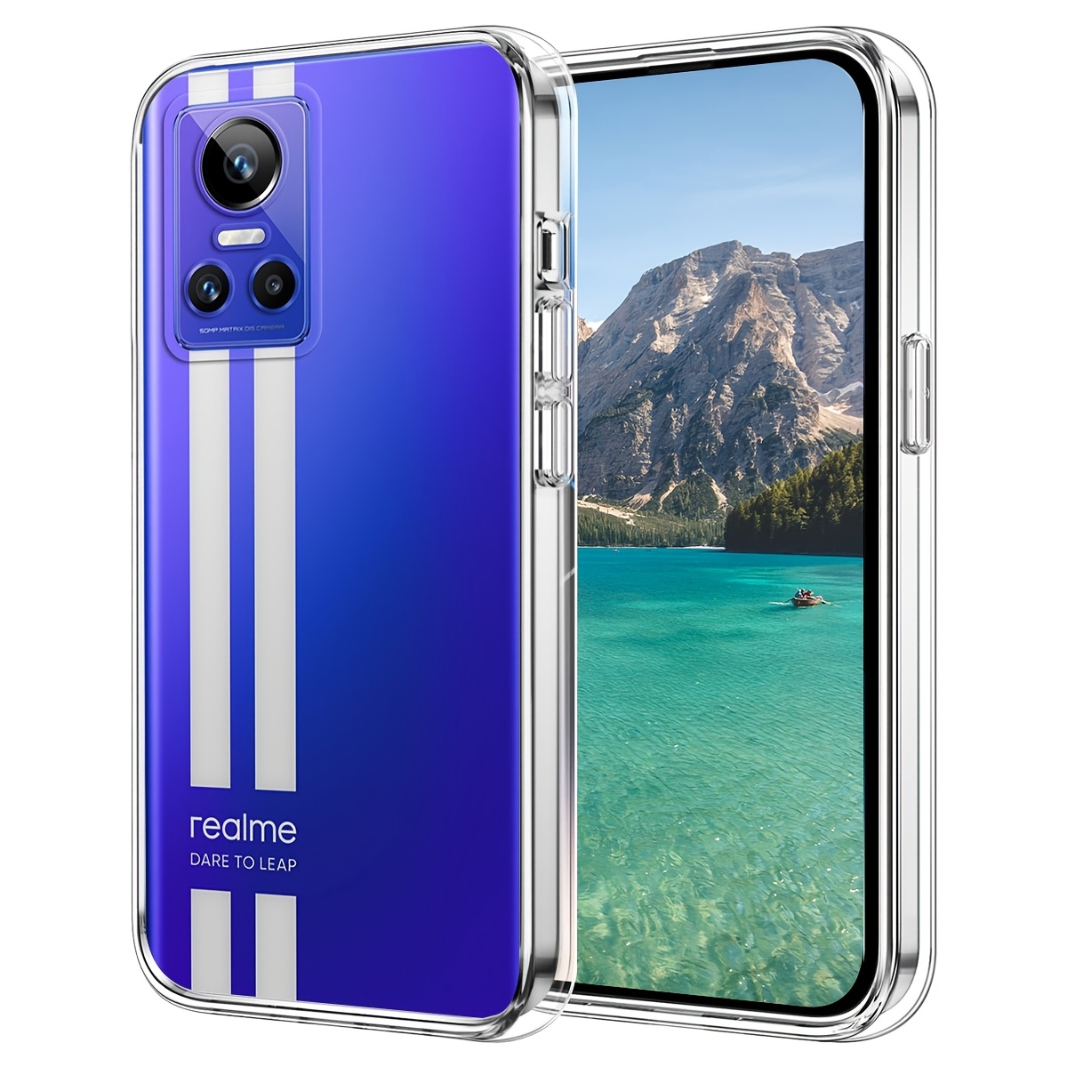 TEMU Чохол для телефону: Підходить для Realme GT Neo 3, Гнучкий та удароміцний, Повний захист, Стійкий до подряпин, Прозорий TPU задній корпус,