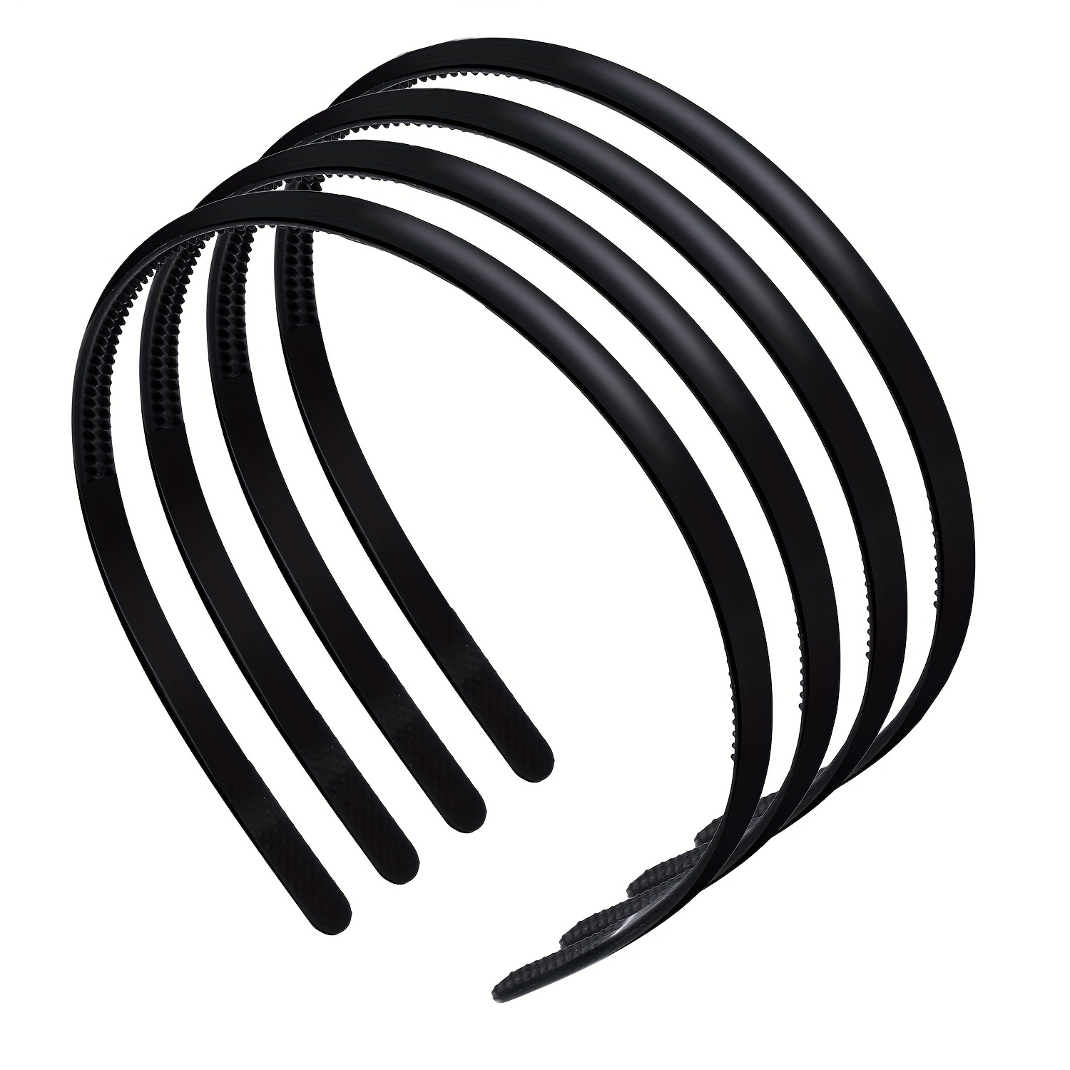 4pcs Elegant Non-slip Plastic Hairbands With Sleek Teeth Design - Fashion Accessory, Ideal For Stylish Updos & Graduation Ceremonies, Hair Accessory