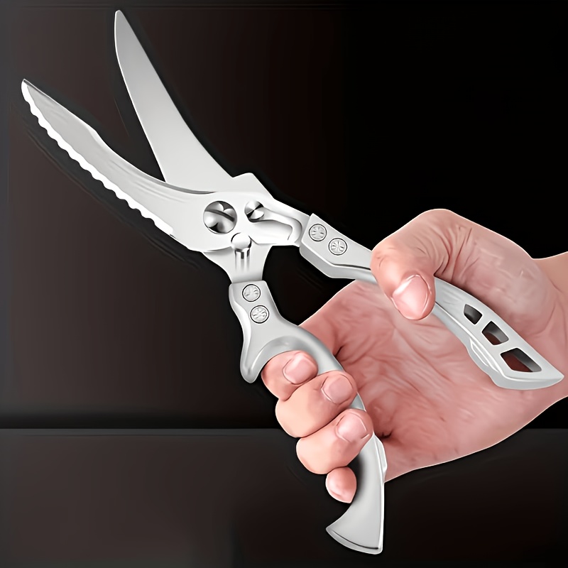 Upgraded Heavy Duty Stainless Steel Kitchen Scissors, Multifunctional Utility Scissors, Professional Poultry Scissors For Bone, Chicken, Meat, Fish, Turkey, Vegetable, Barbecue Scissor